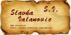 Slavka Valanović vizit kartica